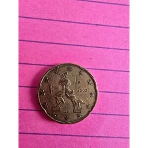 Italy 2002 20‎ Euro Cent Coin Authentic Collectible Bullfighter Design
